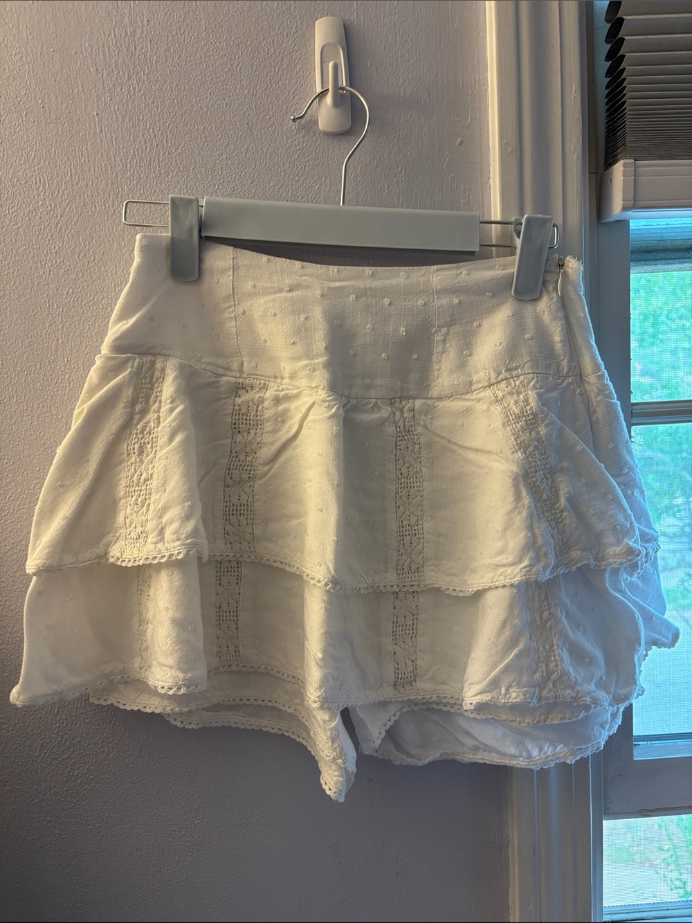 Princess Polly White Tiered Lace Skort